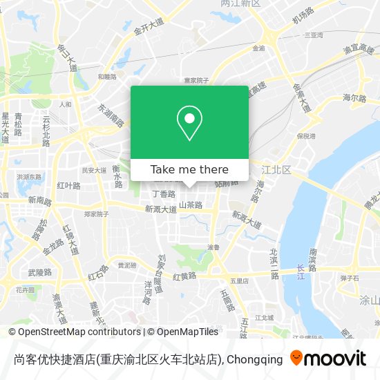 尚客优快捷酒店(重庆渝北区火车北站店) map