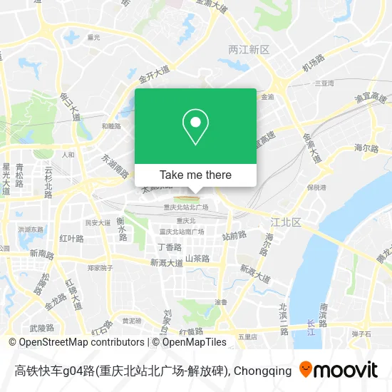 高铁快车g04路(重庆北站北广场-解放碑) map