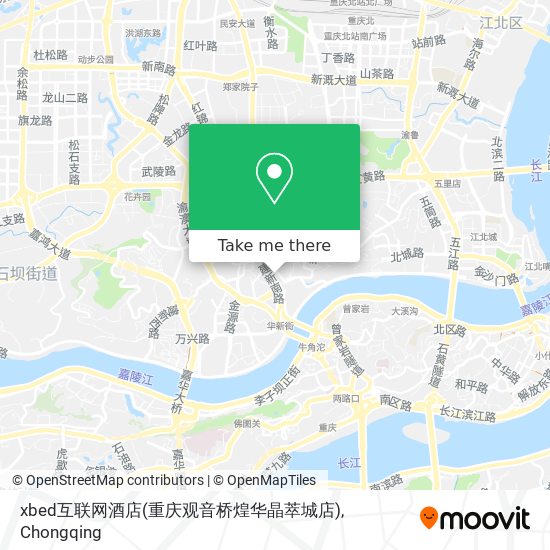 xbed互联网酒店(重庆观音桥煌华晶萃城店) map