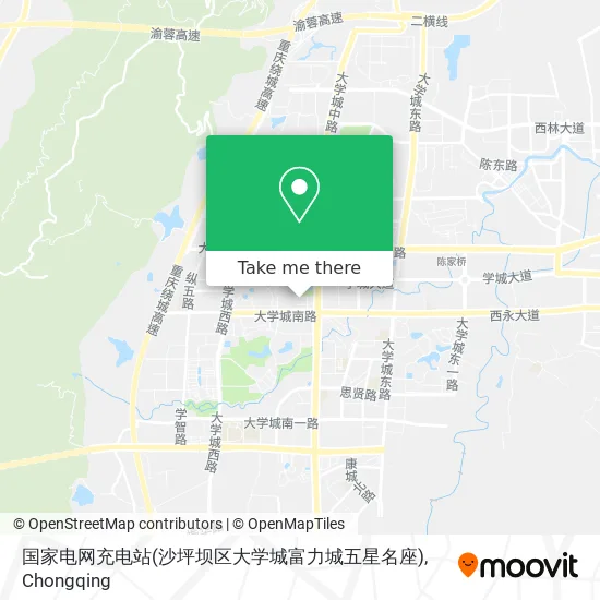国家电网充电站(沙坪坝区大学城富力城五星名座) map