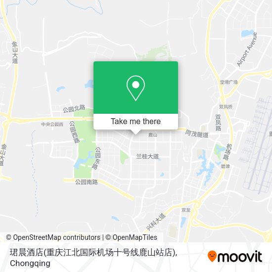 珺晨酒店(重庆江北国际机场十号线鹿山站店) map