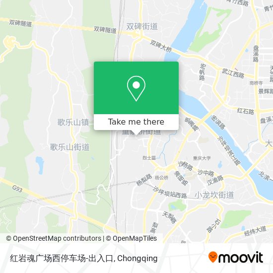 红岩魂广场西停车场-出入口 map