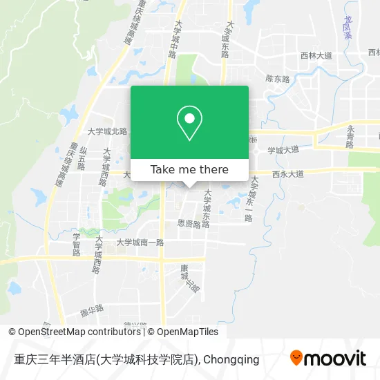 重庆三年半酒店(大学城科技学院店) map