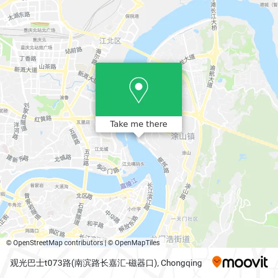 观光巴士t073路(南滨路长嘉汇-磁器口) map