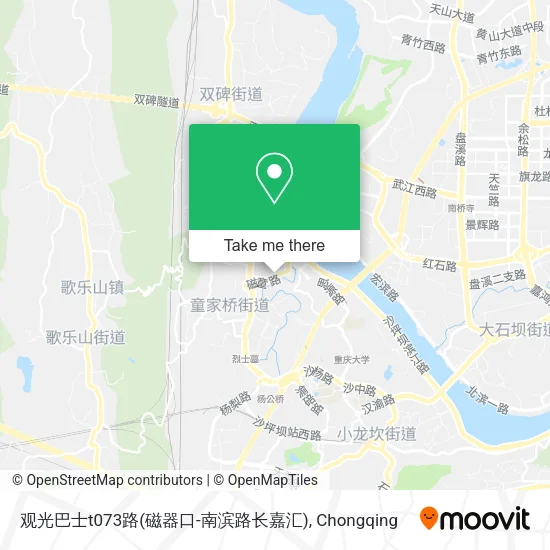 观光巴士t073路(磁器口-南滨路长嘉汇) map