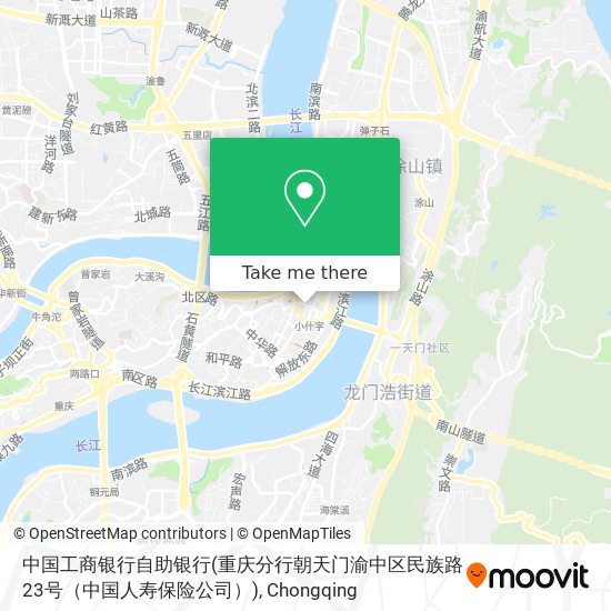 中国工商银行自助银行(重庆分行朝天门渝中区民族路23号（中国人寿保险公司）) map