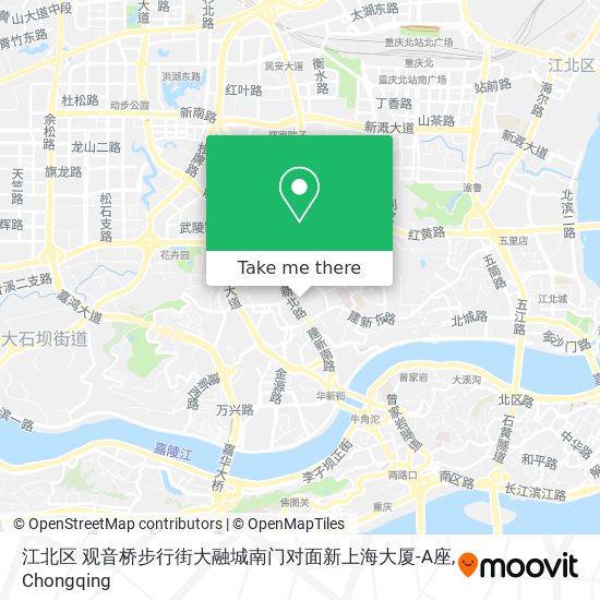 江北区 观音桥步行街大融城南门对面新上海大厦-A座 map