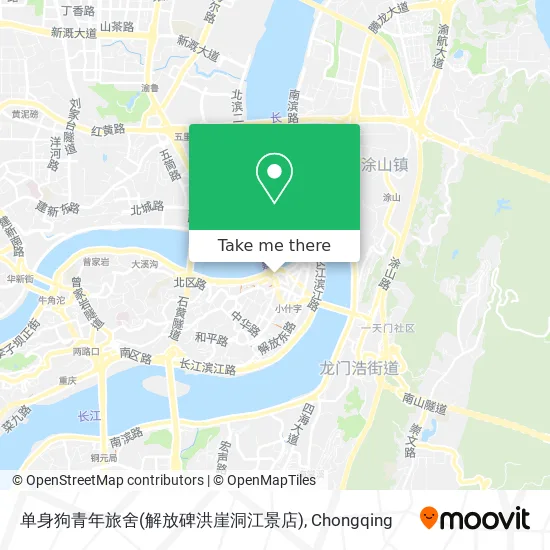 单身狗青年旅舍(解放碑洪崖洞江景店) map