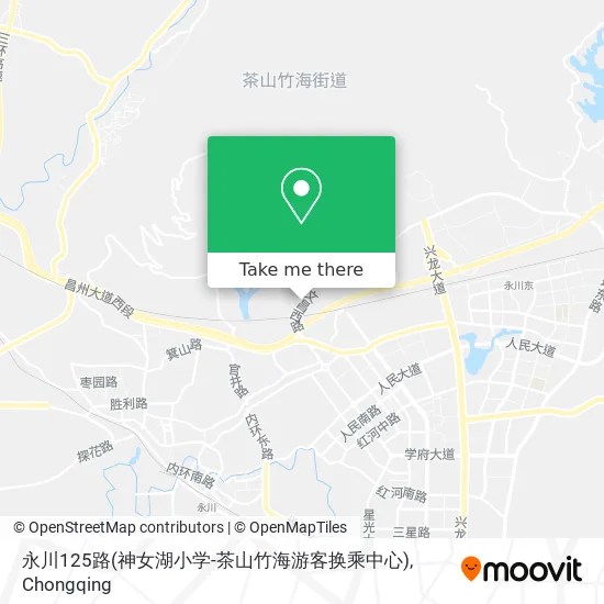 永川125路(神女湖小学-茶山竹海游客换乘中心) map