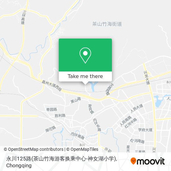 永川125路(茶山竹海游客换乘中心-神女湖小学) map