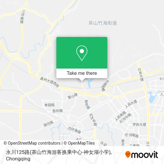 永川125路(茶山竹海游客换乘中心-神女湖小学) map