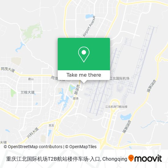 重庆江北国际机场T2B航站楼停车场-入口 map