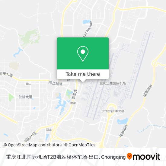 重庆江北国际机场T2B航站楼停车场-出口 map