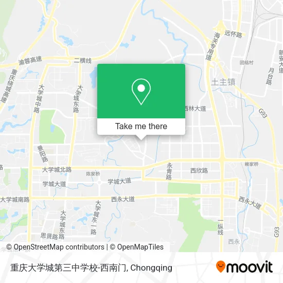 重庆大学城第三中学校-西南门 map