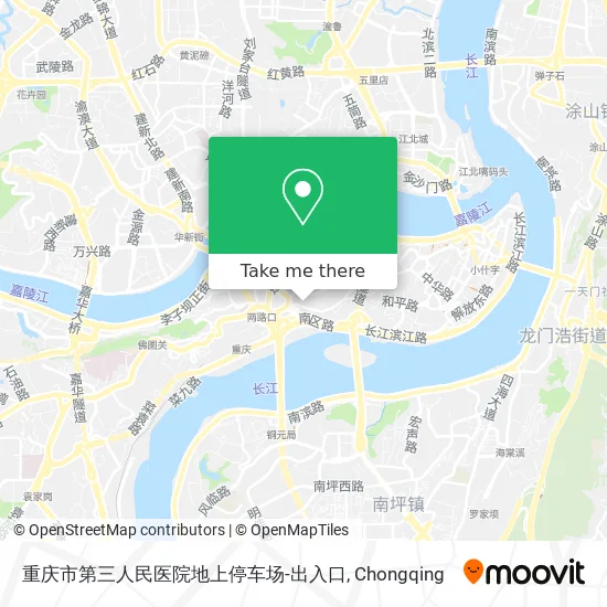 重庆市第三人民医院地上停车场-出入口 map