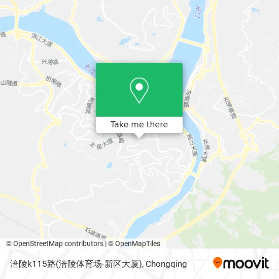 涪陵k115路(涪陵体育场-新区大厦) map