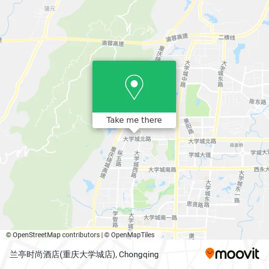 兰亭时尚酒店(重庆大学城店) map