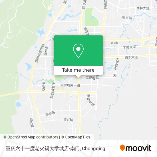 重庆六十一度老火锅大学城店-南门 map