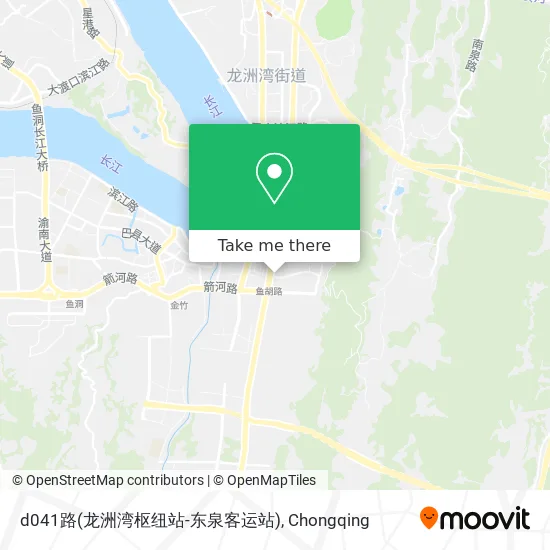 d041路(龙洲湾枢纽站-东泉客运站) map