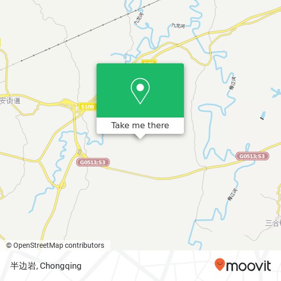 半边岩 map