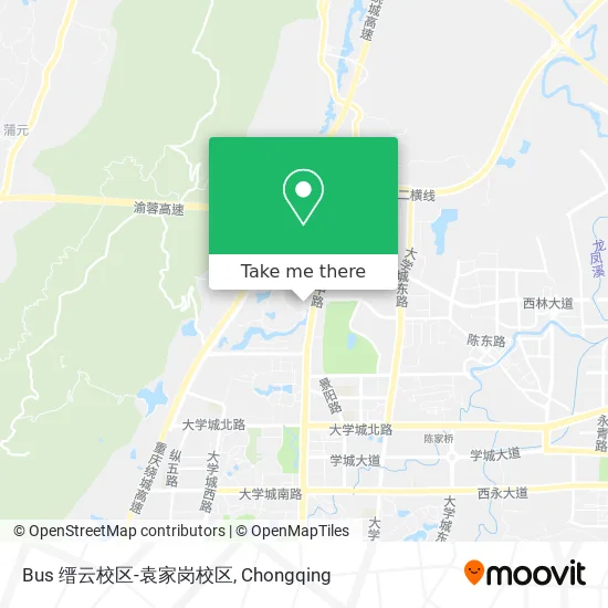 Bus 缙云校区-袁家岗校区 map
