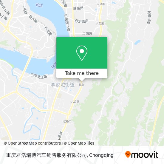 重庆君浩瑞博汽车销售服务有限公司 map