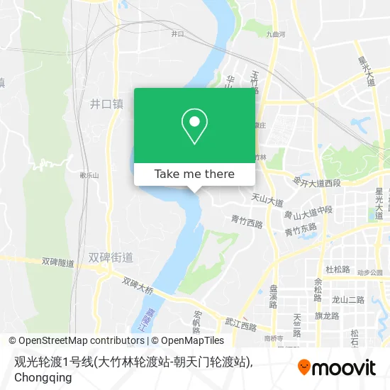 观光轮渡1号线(大竹林轮渡站-朝天门轮渡站) map