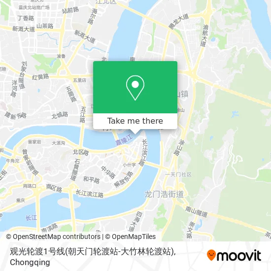 观光轮渡1号线(朝天门轮渡站-大竹林轮渡站) map