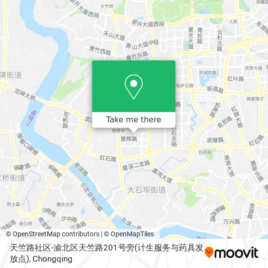 天竺路社区-渝北区天竺路201号旁(计生服务与药具发放点) map