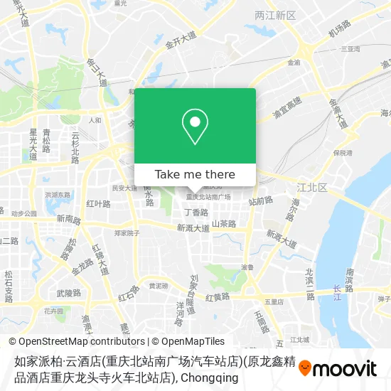 如家派柏·云酒店(重庆北站南广场汽车站店)(原龙鑫精品酒店重庆龙头寺火车北站店) map