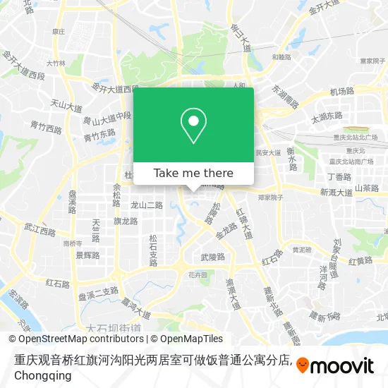 重庆观音桥红旗河沟阳光两居室可做饭普通公寓分店 map