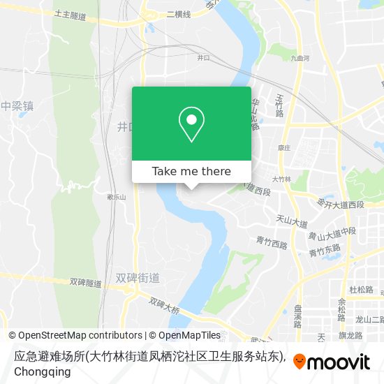 应急避难场所(大竹林街道凤栖沱社区卫生服务站东) map
