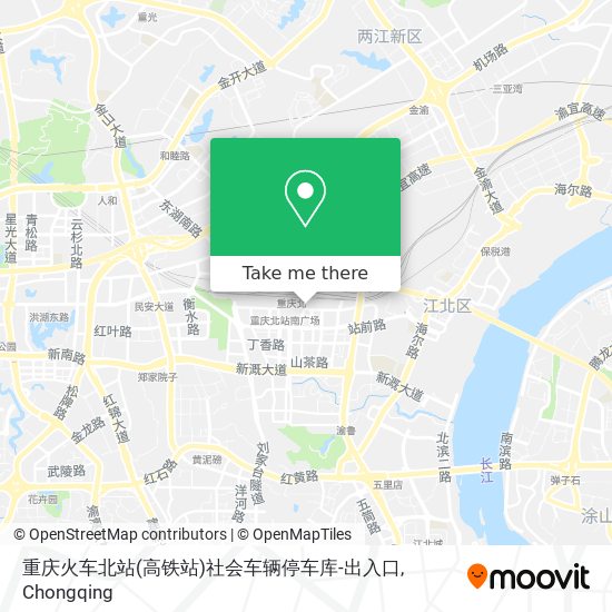 重庆火车北站(高铁站)社会车辆停车库-出入口 map