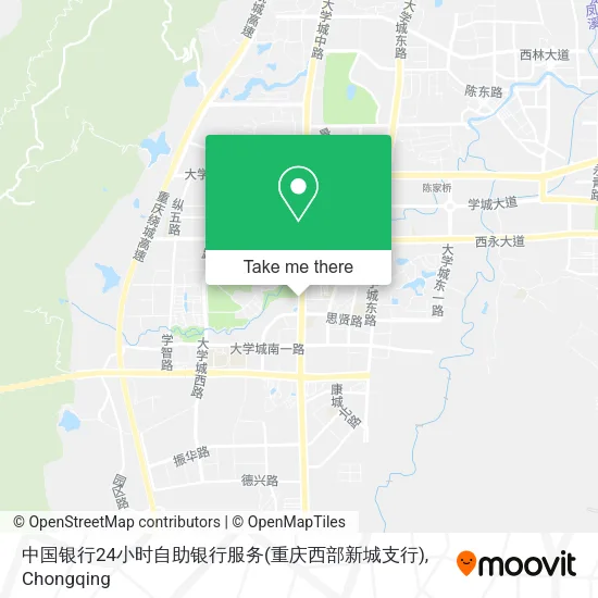 中国银行24小时自助银行服务(重庆西部新城支行) map