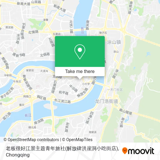 老板很好江景主题青年旅社(解放碑洪崖洞小吃街店) map