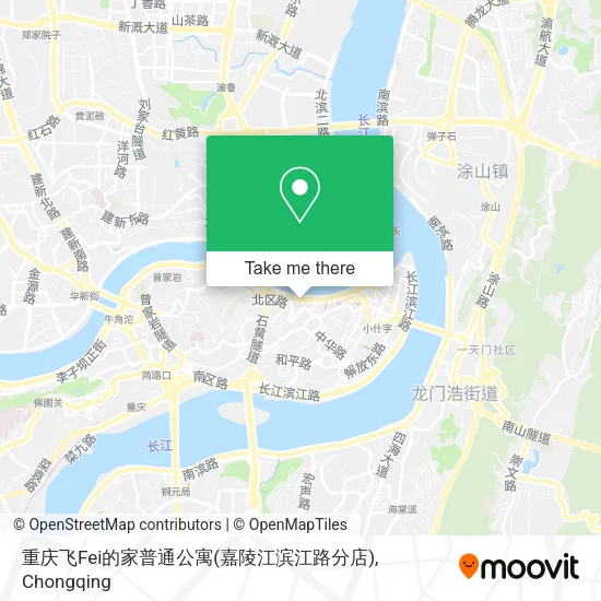 重庆飞Fei的家普通公寓(嘉陵江滨江路分店) map