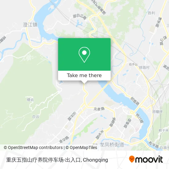 重庆五指山疗养院停车场-出入口 map