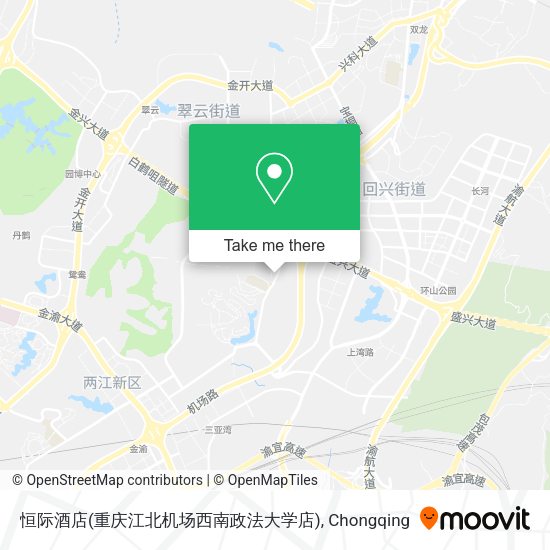 恒际酒店(重庆江北机场西南政法大学店) map
