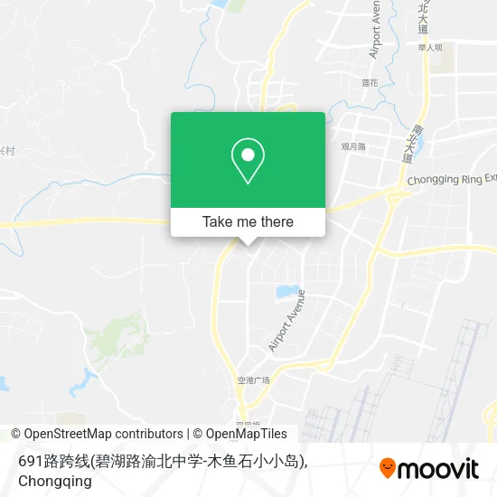 691路跨线(碧湖路渝北中学-木鱼石小小岛) map