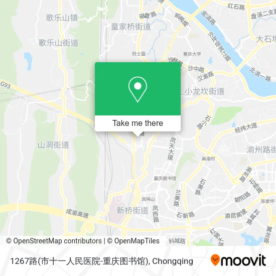 1267路(市十一人民医院-重庆图书馆) map