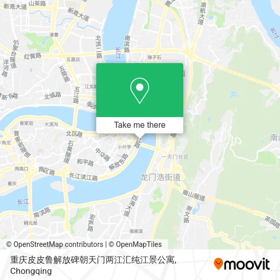 重庆皮皮鲁解放碑朝天门两江汇纯江景公寓 map