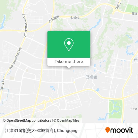 江津315路(交大-津城首府) map