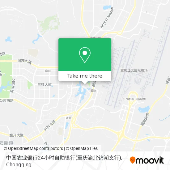 中国农业银行24小时自助银行(重庆渝北锦湖支行) map