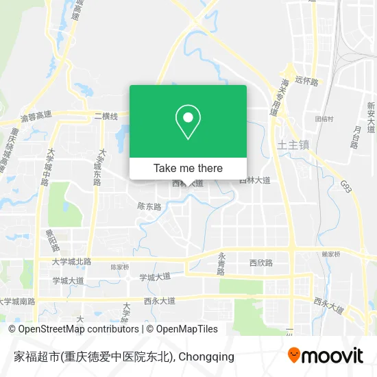 家福超市(重庆德爱中医院东北) map