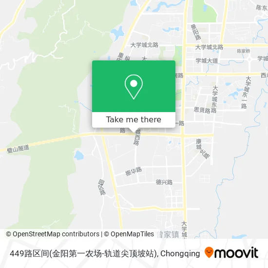 449路区间(金阳第一农场-轨道尖顶坡站) map