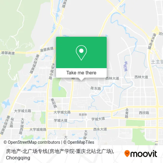 房地产-北广场专线(房地产学院-重庆北站北广场) map