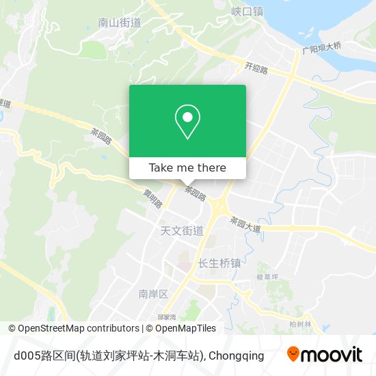 d005路区间(轨道刘家坪站-木洞车站) map