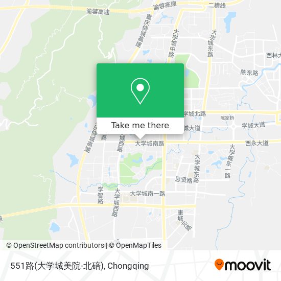 551路(大学城美院-北碚) map