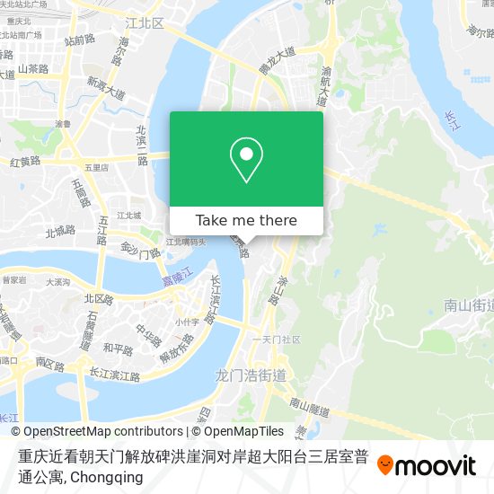 重庆近看朝天门解放碑洪崖洞对岸超大阳台三居室普通公寓 map