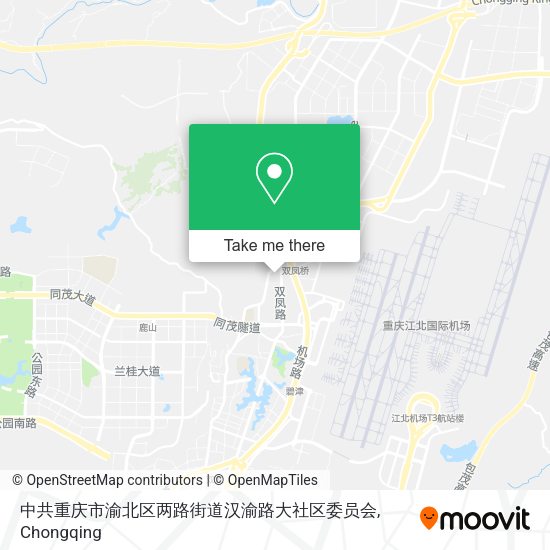 中共重庆市渝北区两路街道汉渝路大社区委员会 map